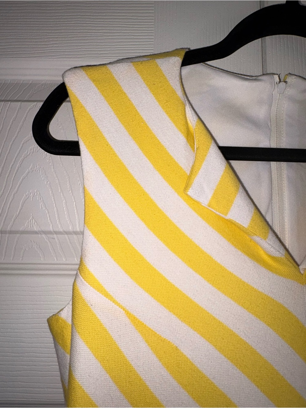 Elizabeth McKay Yellow and White Chevron Fit-and-Flare Dress - Picture 9 of 14
